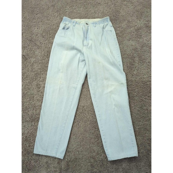 Lee Denim - Lee Mom Jeans Womens 10 Light Blue Elastic Waist High Rise Tapered Classic